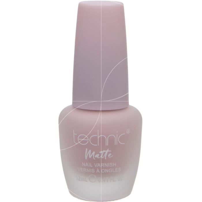 Vernis à ongles Mat Sugared almond 12ml - TECHNIC - Rose - Longue tenue - Couleur principale: Blanc