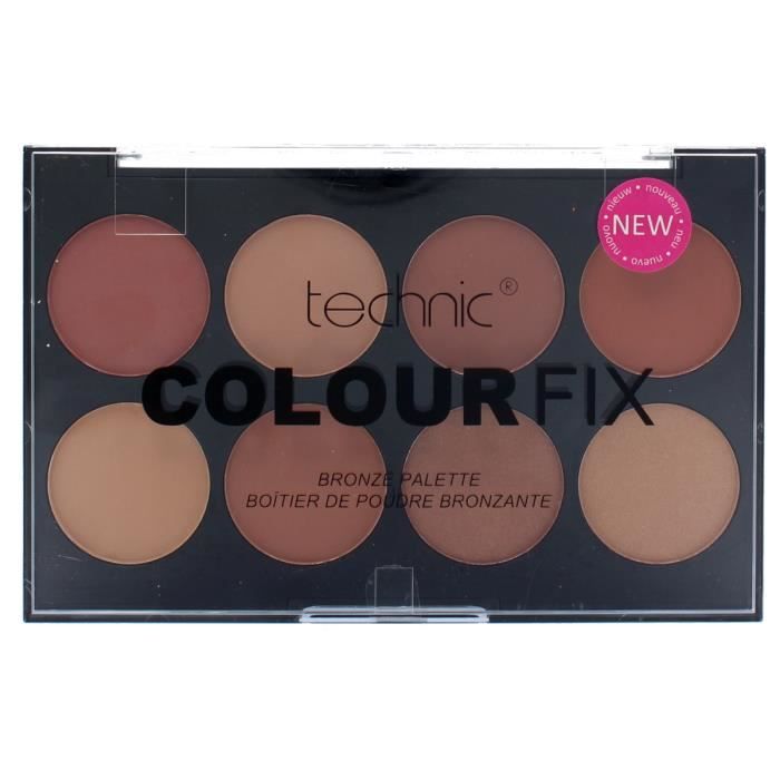 Palette Bronzante Pour Contours Poudre Compacte 8 Couleurs Technic Colour Fix