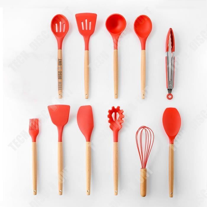 TD® Lot Ustensiles,11-12-13 pièces ensemble de cuisine en Silicone ensemble d'ustensiles de cuisine - Type 11 Pcs kitchen set A