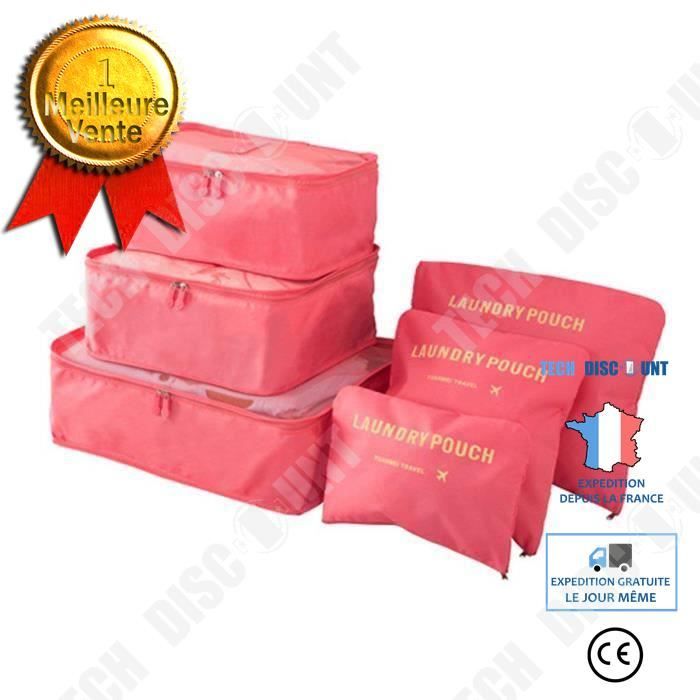 TD® Organisateurs de 6 Pièces Organisateurs Valise Sacs de Rangement Nylon 3 Cubes + 3 Pochettes