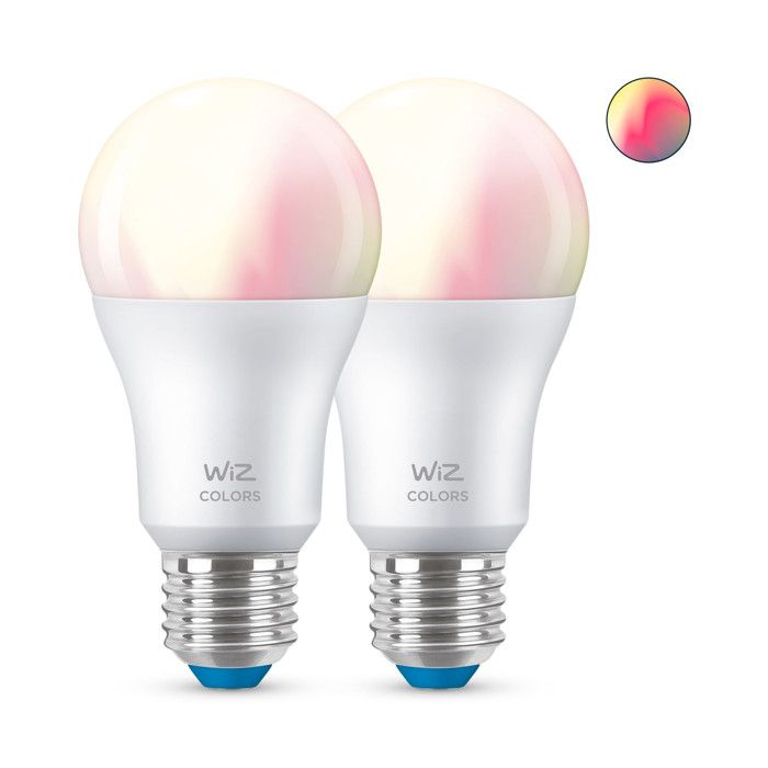 TECHBREY Pack 2 Ampoules LED Smart WiFi + Bluetooth E27 A60 RGB+CCT Dimmable WIZ 8W  RGBCCT