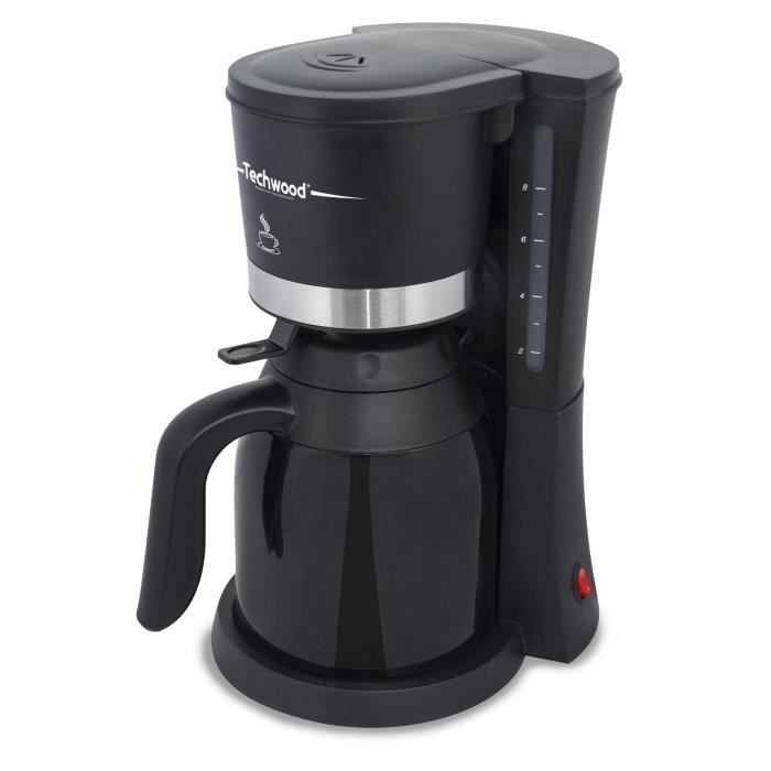 TECHWOOD TCA-1080 Cafetière filtre avec verseuse isotherme – Noir