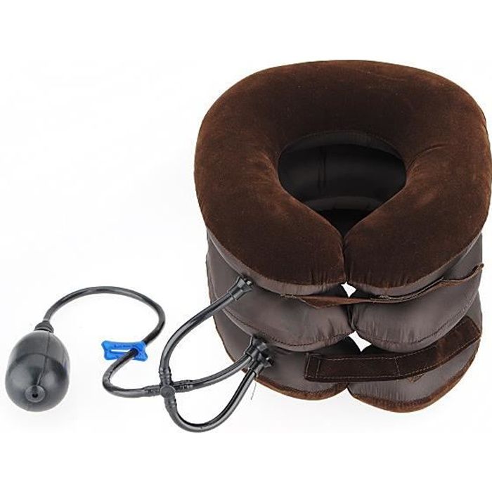 Collier Cervical Minerve Magnétique Gonflable Traction Appareil 3 Etageres Cou