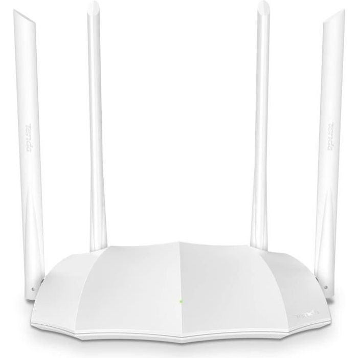 TENDA Routeur WiFi dual band AC1200, 4 x 6 dBi, Ports Gigabit, contrôl parental, réseau invité, IPv6, Fibre Optique. AC5