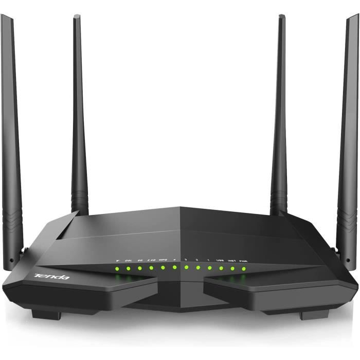 Modem Routeur WiFi TENDA   V12, Noir, Wireless AC1200 Bi Bande VDSL-ADSL