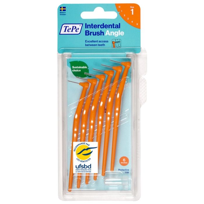 Brossettes interdentaires - TePe - Angle - 0.45mm - 6 pièces - Ergonomiques et recyclables