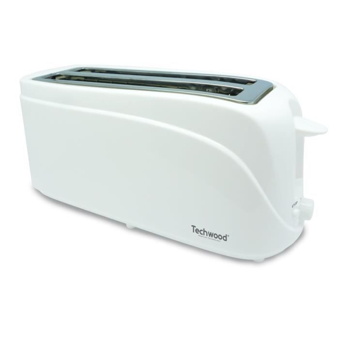 Grille pain TECHWOOD TGP502 - 2 longues fentes - Blanc - 1300 Watt