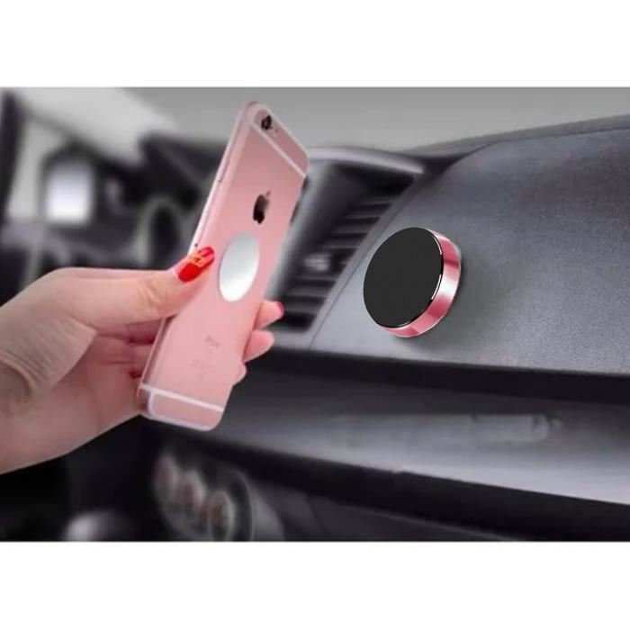 Tikawi x1 Support Téléphone Voiture Rose Magnétique UNIVERSEL (Samsung / IPhone / Etc) Tableau de Bord Support Portable Rose Doré