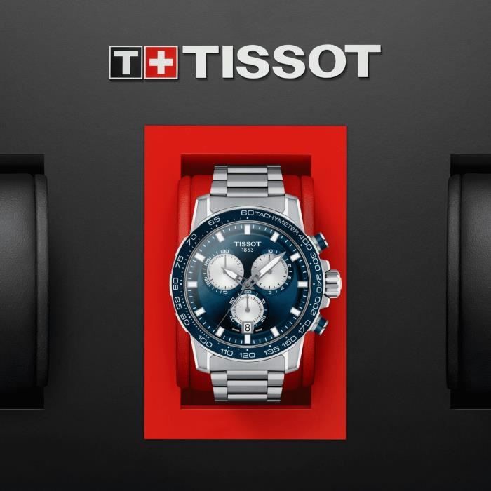Tissot orologio Supersport Chrono 45,5mm blu quarzo acciaio T125.617.11.041.00