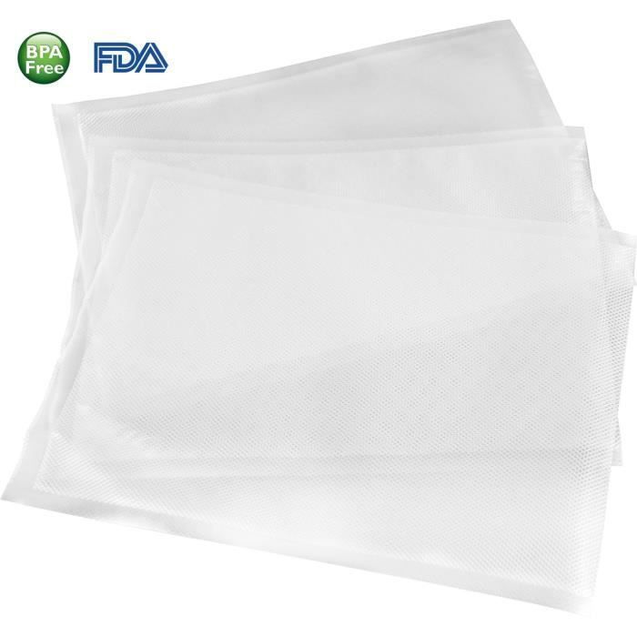 Tofern Lot de 100 * Sacs Sous Vide Gaufrés 20 X 30 cm pour Machine Mise Sous Vide Sachet Sous Vide Gaufré Alimentaire Professionnel