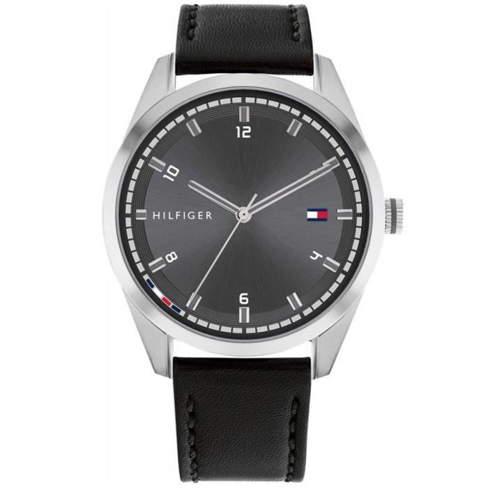 Tommy Hilfiger - Montre Hommes - Quartz Analogique - Bracelet Cuir Noir - 1710459