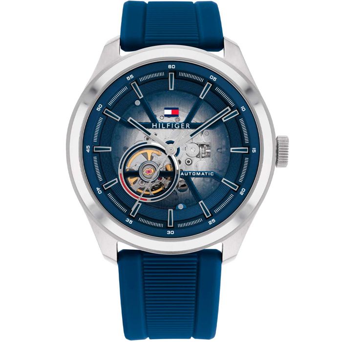 Tommy Hilfiger - Montre Hommes - Automatique Analogique - Bracelet Silicone Bleu - 1791885