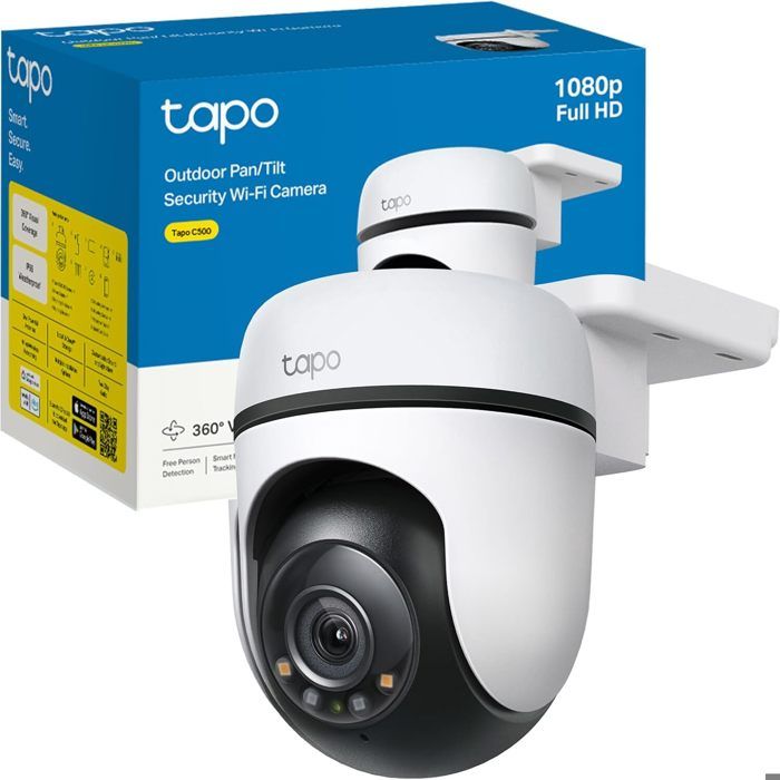 Caméra Surveillance WiFi Extérieur PTZ - TP-Link Tapo C500 - 1080P Étanche IP65 - Détection de Personne - Suivi de Mouvement