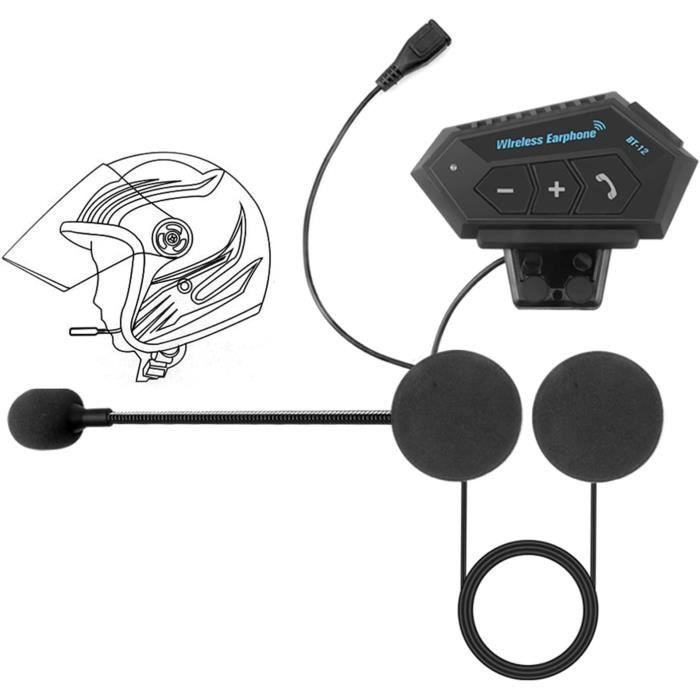 Casque Bluetooth Pour Moto, Casque, Kit D'Appel Mains Libres Sans Fil, Stéréo, Anti-Interférence, Étanche, Lecteur De Musique[H4184]