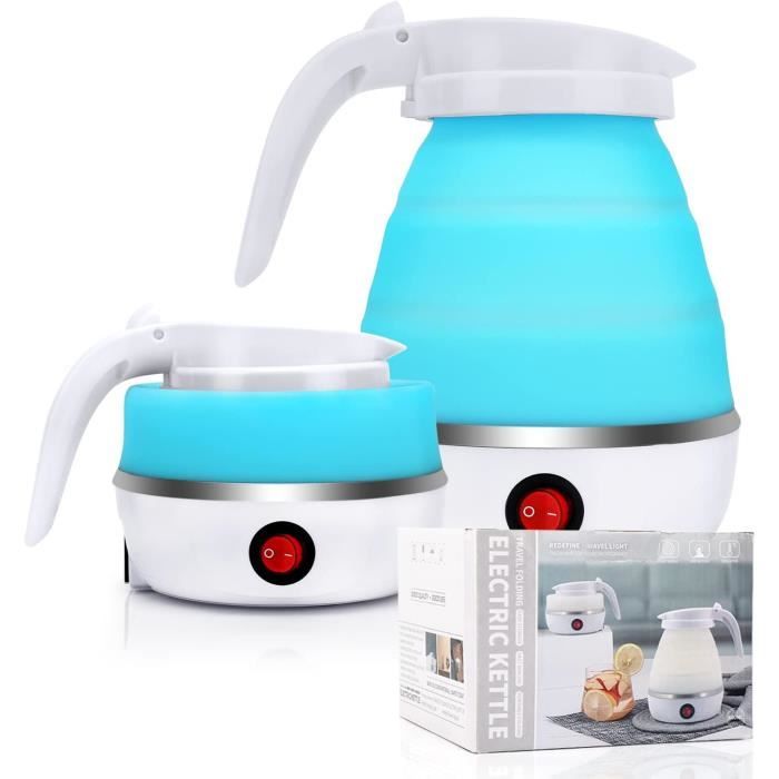 Mini Bouilloire Electrique Voyage Pliable Bouilloire En Silicone 600 Ml, Bouilloire Camping Avec Fond En Acier Inoxydable Pou[P364]