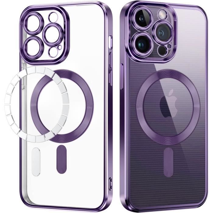 Magnétique Coque Pour Iphone 14 Pro Max Avec Magsafe Protection Antichoc De Grade Militaire, Coque Silicone Transparente Ult[H623]