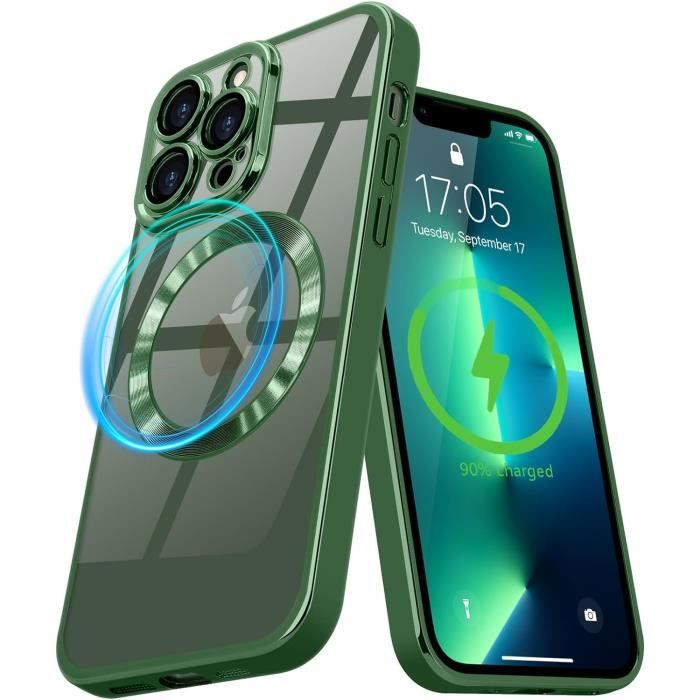 Coque Magnétique Compatible With Iphone 13 Pro Max Compatible Avec Le Chargement Sans Fil Compatible With Magsafe Avec Prote[M13001]