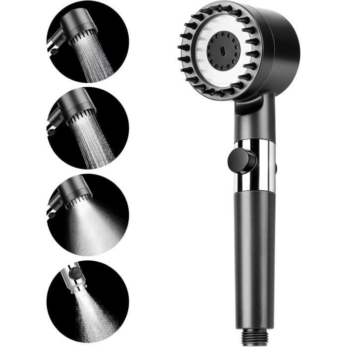 Pommeau de Douche Haute Pression Performance [L1164] – 4 Modes Réglables – Système Économie d'Eau – Boost de Pression