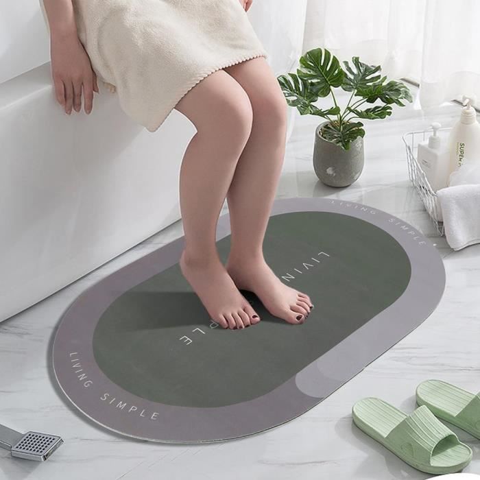 Tapis De Bain Et De Douche En Terre De Diatomée - Tapis De Sol - Tapis De Bain Antidérapant Lavable - Idéal Pour Salle De Bai[m5512]