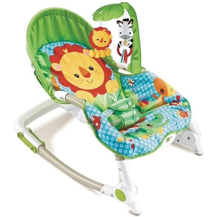 TRANSAT Balancelle pour nouveauné Vibrante Musicale avec dossier réglable Transformation en fauteuil pour enfant et arche Jeux amo