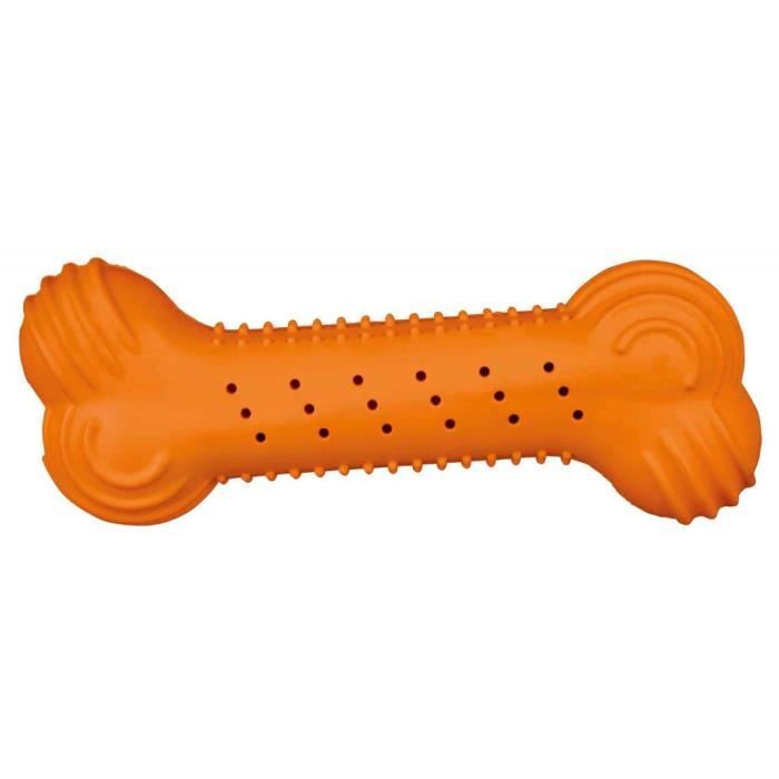 Jouet pour Chien - Os Craquant - Caoutchouc Naturel - 18 cm - Bruit de Craquement - Coloris Divers