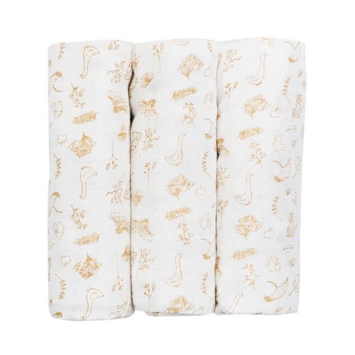 Langes en coton - TROIS KILOS SEPT - 70x70cm - Rose - Doux - Polyvalent