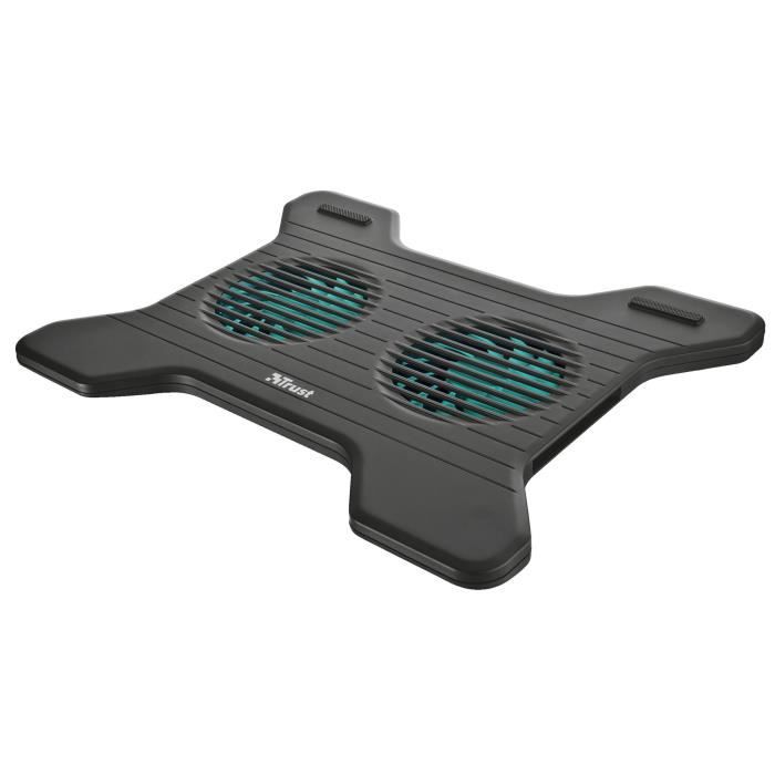 Trust Xstream Breeze Support de Refroidissement pour Ordinateur Portable, 2 Ventilateurs Silencieux, Alimentation USB