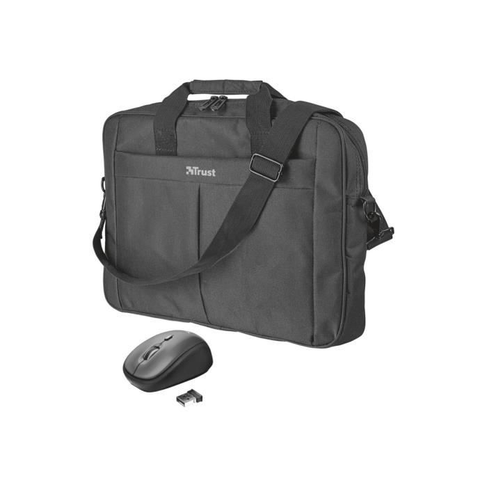 TRUST Primo Sacoche pour ordinateur portable 16" avec souris optique sans fil