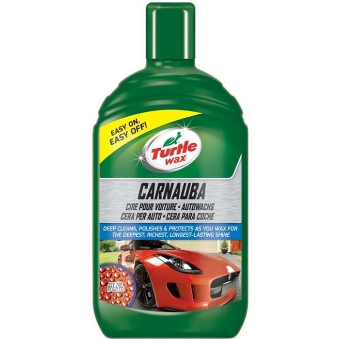 Turtle Wax - Cire de Voiture Carnauba Protection et Brillance Durable 500ml