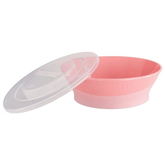 Twistshake Bol Bébé - Couvercle Hermétique 6m+ - Bol de sevrage pour bébé sans BPA -Bol d' entraînement - Enfants- Nourriture -Rose