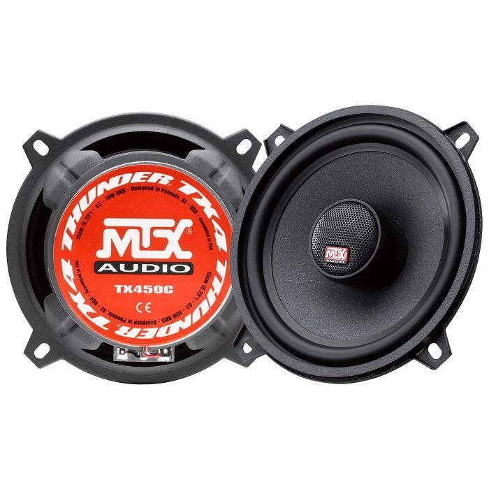 MTX TX450C Haut-parleurs voiture Coaxiaux 2 voies 13cm 70W RMS 4Ω membrane pulpe célulose