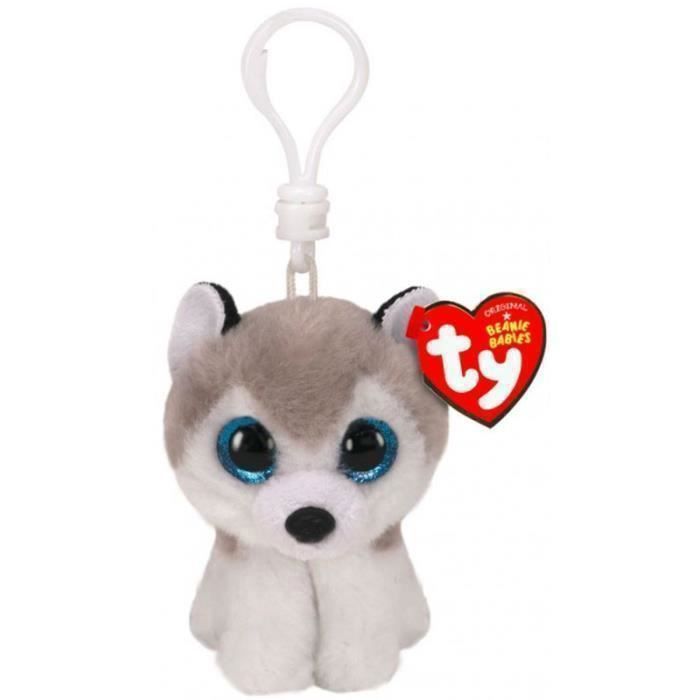 Porte-clés en peluche Beanie Boo`s Clip Buff Le chien 7 cm - TY - Blanc - Multicolore - Plush