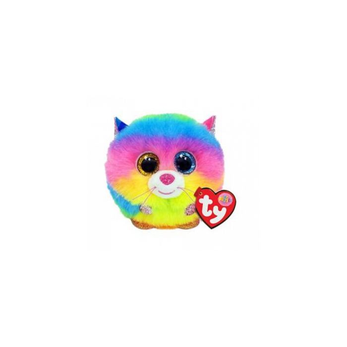 Peluche fantaisie arc-en-ciel - TY - Puffies Gizmo - Rose - Jaune - 10 cm