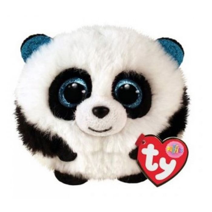 Jouet en peluche - TY - PUFFIES Bamboo panda - Rose - Rouge - Mixte