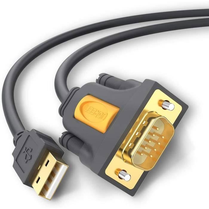 UGREEN Câble Série USB RS232 DB9 Adaptateur USB Mâle vers RS232 Mâle, 1M