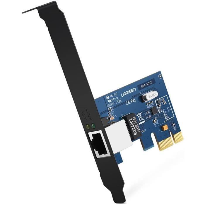 UGREEN Carte Réseau PCI Express Gigabit Ethernet à 1000 Mbps RJ45 LAN Adaptateur pour PC