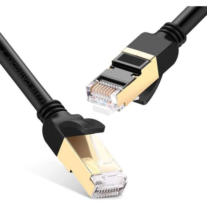 UGREEN CAT 7 Câble Ethernet RJ45 Réseau 10 Gbps 600 MHz 1M Compatible avec Routeur Modem Switch TV Box Xbox PS3 PS4