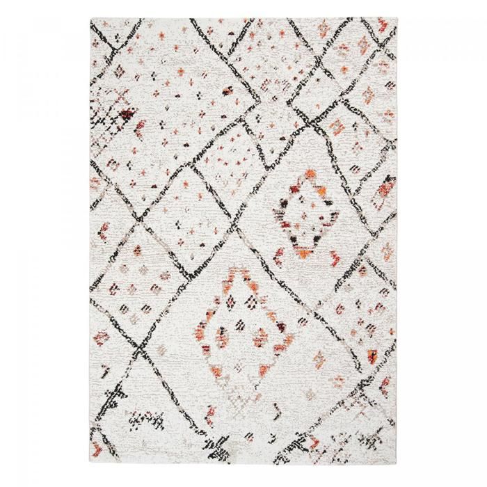 Tapis berbère style - UN AMOUR DE TAPIS - MOROCCO STYLE Crème - 200x290 cm - Polypropylène