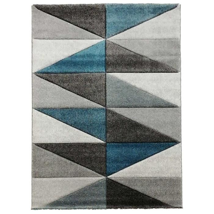 Tapis design - 160x160 carre cm - VALAG Bleu - Polypropylène - UN AMOUR DE TAPIS