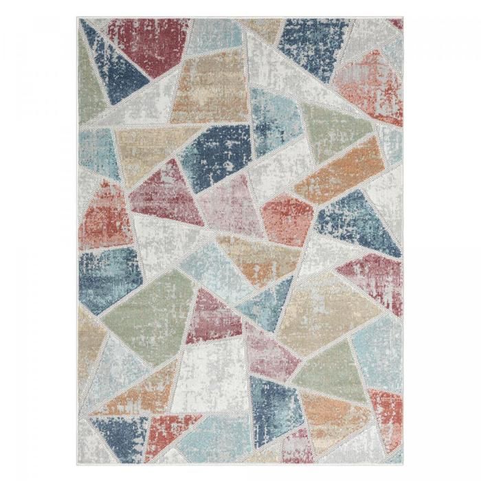 Tapis salon 160x220 cm Rectangulaire SUN C Multicolore Salon adapté au chauffage par le sol