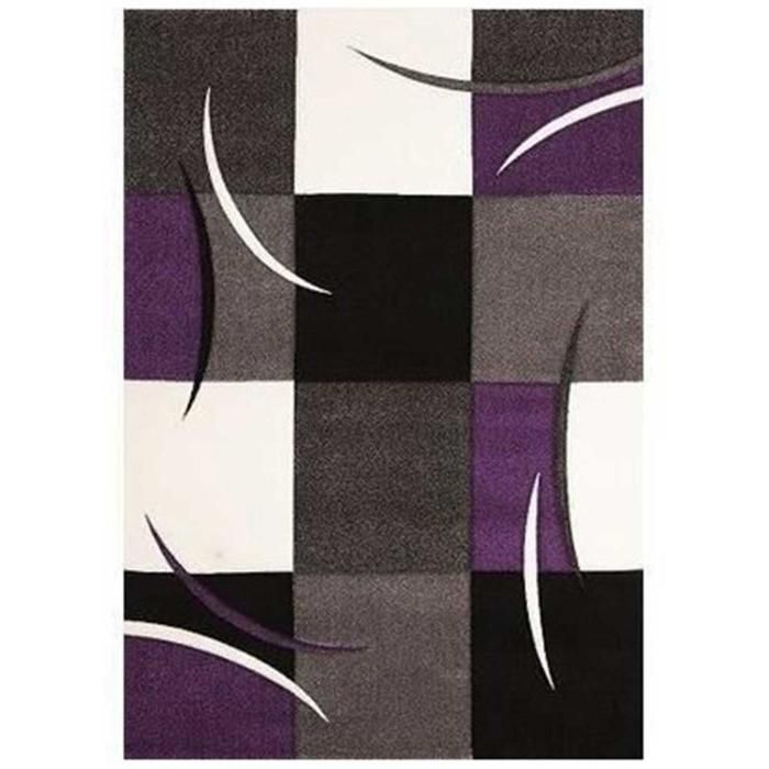 Tapis salon DIAMOND COMMA Violet 160x230 OEKO TEX® en polypropylène doux et soyeux