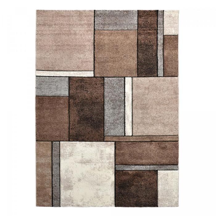 Tapis moderne - 160x230 cm - BRILLANCE GEOMETRIQUE Beige - Polypropylène - UN AMOUR DE TAPIS