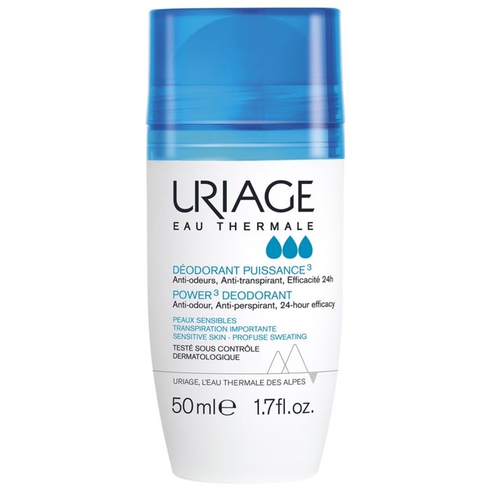 Déodorant - Uriage - Puissance3 - Roll-On 50ml - Sans alcool - Efficace contre la sudation intense