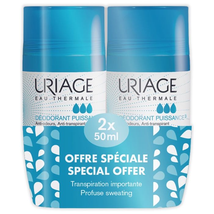 Uriage Déodorant Puissance3 Roll-On Lot de 2 x 50ml