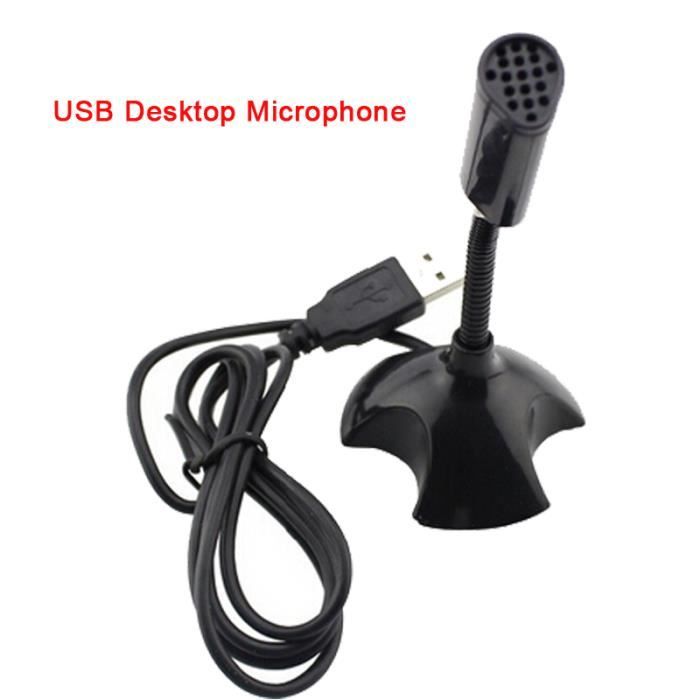 Microphone USB - USIFUL - Portable - Compatible Raspberry Pi 3 Modèle B - Couleur Noir - Support Inclus