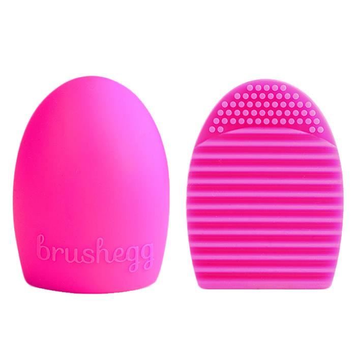 1 œuf PC Fashion femmes nettoyage gant lavage brosse épurateur Conseil pinceau de maquillage - Rose rouge