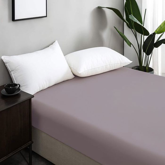 Drap Housse Gris Clair 120x200 cm