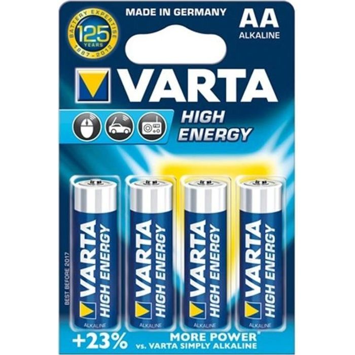 4 Piles LR6 AA VARTA Alcaline