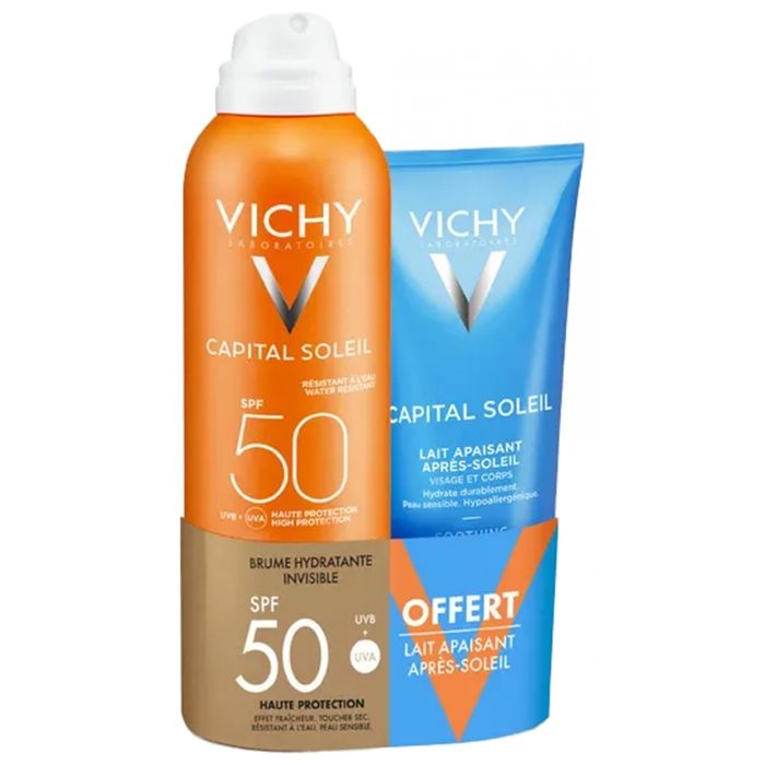 Vichy Capital Soleil Brume Hydratante Invisible SPF50 200 ml + Vichy Capital Soleil Lait Après-Soleil 100 ml Offert