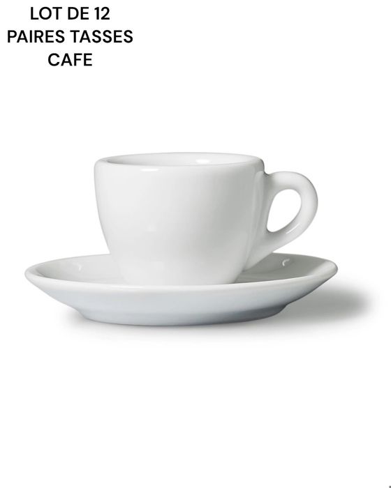 LOT DE 12 PAIRES TASSES CAFE Ø60 x H55 mm. 9cl